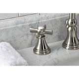Millennium Two-Handle 3-Hole Deck Mount Widespread Bathroom Faucet with Brass Pop-Up