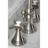 Millennium Two-Handle 3-Hole Deck Mount Widespread Bathroom Faucet with Brass Pop-Up
