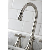 Millennium Two-Handle 3-Hole Deck Mount Widespread Bathroom Faucet with Brass Pop-Up