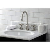 Millennium Two-Handle 3-Hole Deck Mount Widespread Bathroom Faucet with Brass Pop-Up