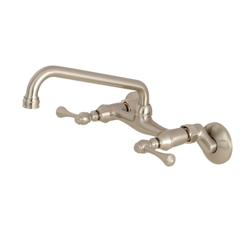 Kingston Double-Handle 2-Hole Wall-Mount Bridge Kitchen Faucet