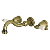Restoration Two-Handle 3-Hole Wall Mount Tub Faucet
