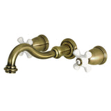 Restoration Two-Handle 3-Hole Wall Mount Tub Faucet