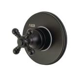 Single-Handle Three-Way Diverter Valve with Round Trim Kit