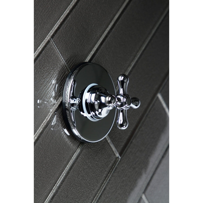 Single-Handle Three-Way Diverter Valve with Round Trim Kit