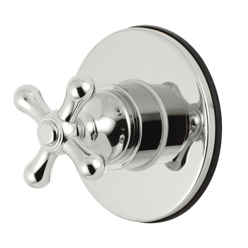 Single-Handle Three-Way Diverter Valve with Round Trim Kit