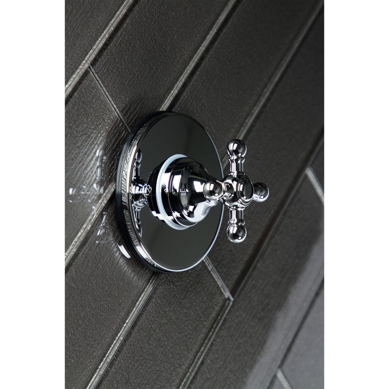 Single-Handle Three-Way Diverter Valve with Round Trim Kit