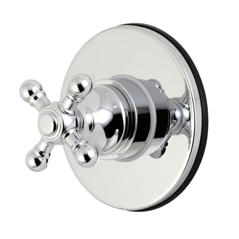 Single-Handle Three-Way Diverter Valve with Round Trim Kit