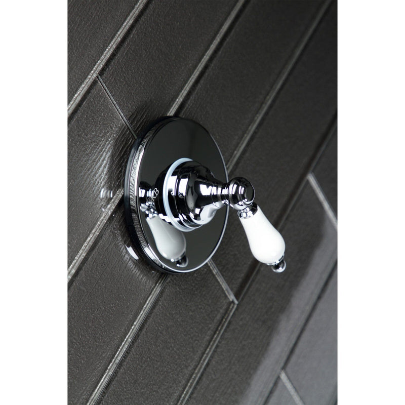 Single-Handle Three-Way Diverter Valve with Round Trim Kit