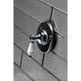 Single-Handle Three-Way Diverter Valve with Round Trim Kit