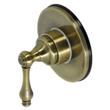 Single-Handle Three-Way Diverter Valve with Round Trim Kit