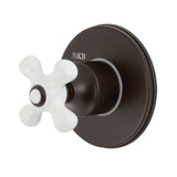 Single-Handle Three-Way Diverter Valve with Round Trim Kit