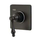 Single-Handle Three-Way Diverter Valve with Square Trim Kit
