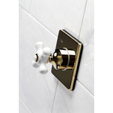 Single-Handle Three-Way Diverter Valve with Square Trim Kit