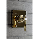 Tudor Single-Handle Three-Way Diverter Valve with Square Trim Kit
