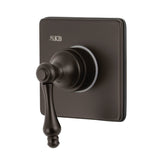 Single-Handle Three-Way Diverter Valve with Square Trim Kit