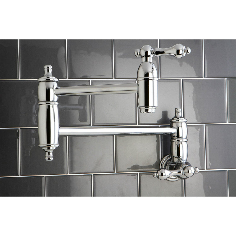 Restoration Two-Handle 1-Hole Wall Mount Pot Filler Faucet