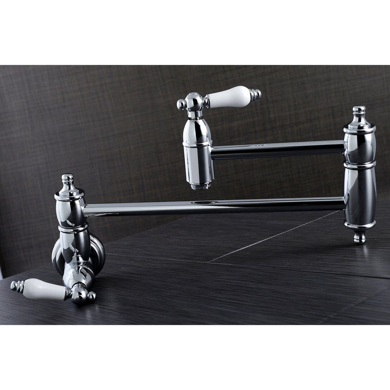 Restoration Two-Handle 1-Hole Wall Mount Pot Filler Faucet
