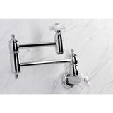 Restoration Two-Handle 1-Hole Wall Mount Pot Filler Faucet