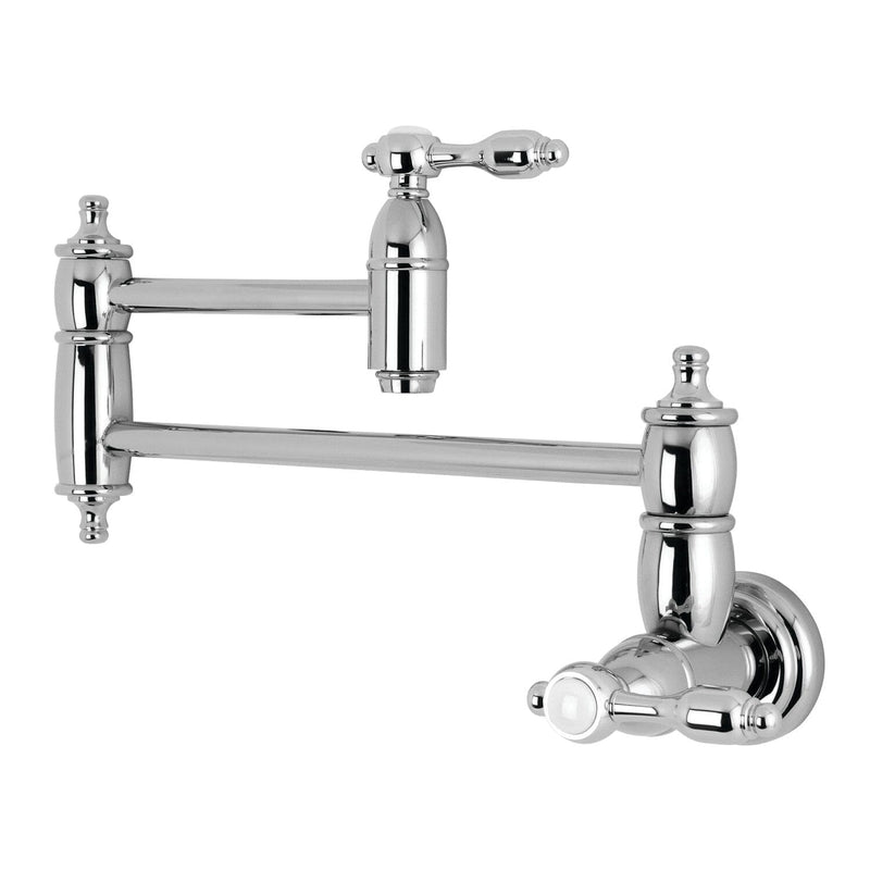 Tudor Two-Handle 1-Hole Wall Mount Pot Filler Faucet
