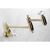 Restoration Two-Handle 1-Hole Wall Mount Pot Filler Faucet