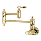Tudor Two-Handle 1-Hole Wall Mount Pot Filler Faucet