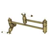 Bel-Air Two-Handle 1-Hole Wall Mount Pot Filler Faucet