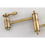 Tudor Two-Handle 1-Hole Wall Mount Pot Filler Faucet