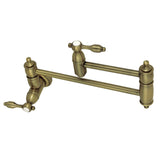 Tudor Two-Handle 1-Hole Wall Mount Pot Filler Faucet