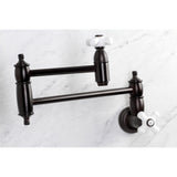 Restoration Two-Handle 1-Hole Wall Mount Pot Filler Faucet