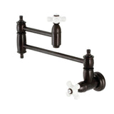 Restoration Two-Handle 1-Hole Wall Mount Pot Filler Faucet