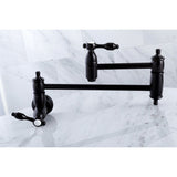 Tudor Two-Handle 1-Hole Wall Mount Pot Filler Faucet