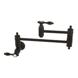 Tudor Two-Handle 1-Hole Wall Mount Pot Filler Faucet