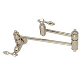 Tudor Two-Handle 1-Hole Wall Mount Pot Filler Faucet