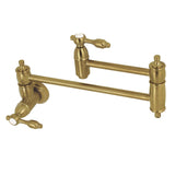 Tudor Two-Handle 1-Hole Wall Mount Pot Filler Faucet