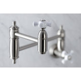 Restoration Two-Handle 1-Hole Wall Mount Pot Filler Faucet