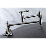 Tudor Two-Handle 1-Hole Wall Mount Pot Filler Faucet
