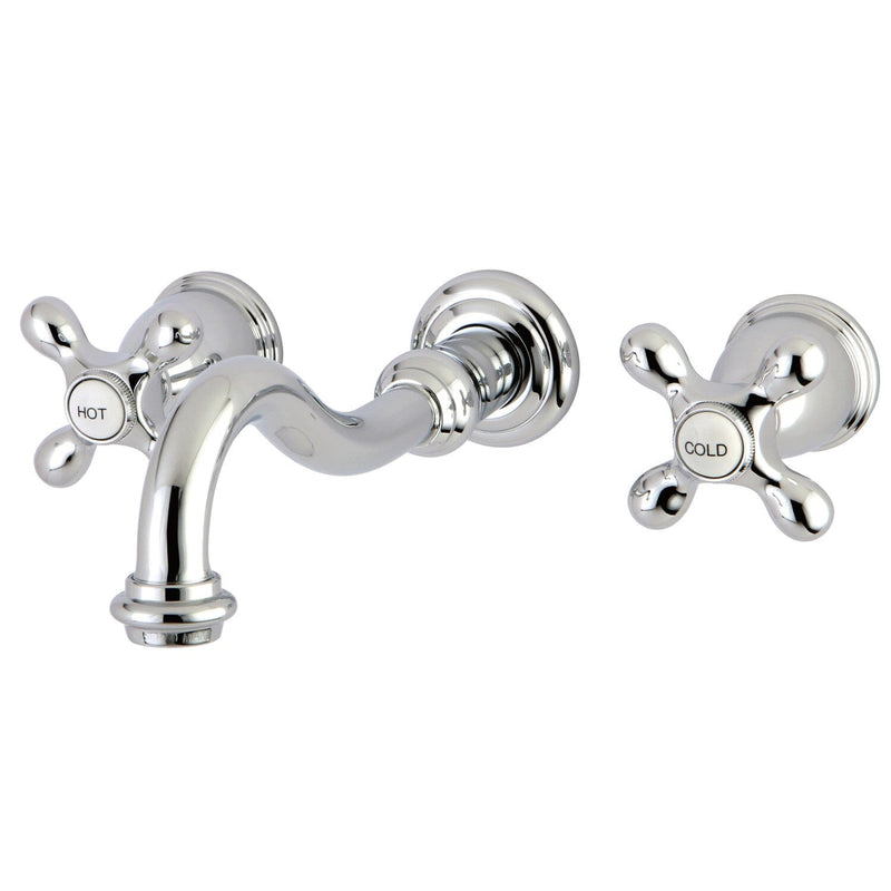 Vintage Double-Handle 3-Hole Wall Mount Bathroom Faucet