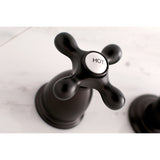 Vintage Double-Handle 3-Hole Wall Mount Bathroom Faucet