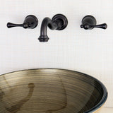 Vintage Double-Handle 3-Hole Wall Mount Bathroom Faucet
