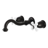 Vintage Double-Handle 3-Hole Wall Mount Bathroom Faucet