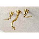 Whitaker Double-Handle 3-Hole Wall Mount Bathroom Faucet