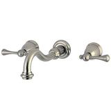 Vintage Double-Handle 3-Hole Wall Mount Bathroom Faucet