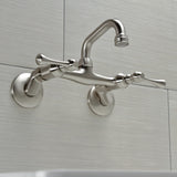 Kingston Two-Handle 2-Hole Wall Mount Bar Faucet