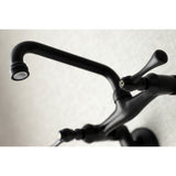 Kingston Double-Handle 2-Hole Wall-Mount Bridge Kitchen Faucet