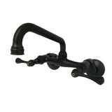 Kingston Double-Handle 2-Hole Wall-Mount Bridge Kitchen Faucet