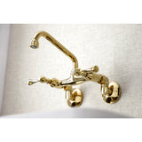 Kingston Double-Handle 2-Hole Wall-Mount Bridge Kitchen Faucet