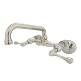 Kingston Double-Handle 2-Hole Wall-Mount Bridge Kitchen Faucet