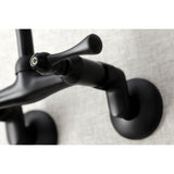 Kingston Double-Handle 2-Hole Wall-Mount Bridge Kitchen Faucet