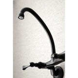 Kingston Double-Handle 2-Hole Wall-Mount Bridge Kitchen Faucet